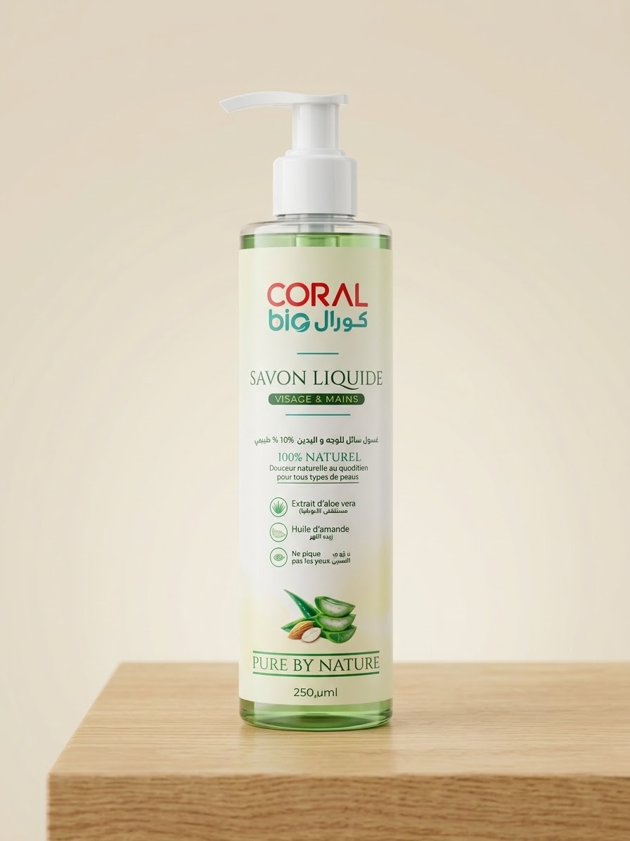 CORAL bio – Savon Liquide Visage &amp; MAINS
